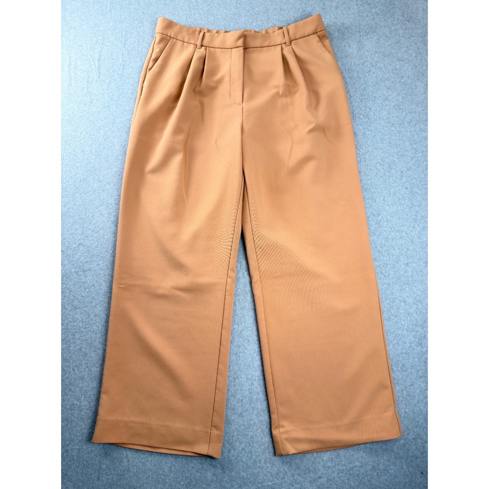 Abercrombie & Fitch Sloane Tailored Wide Leg Pants Tan Brown Pleated Size 18R